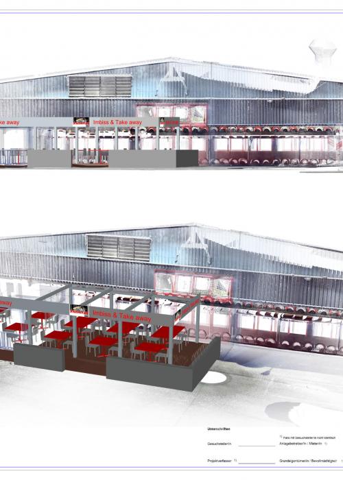 3D CAD Baueingabeplanung Kartost Imbiss