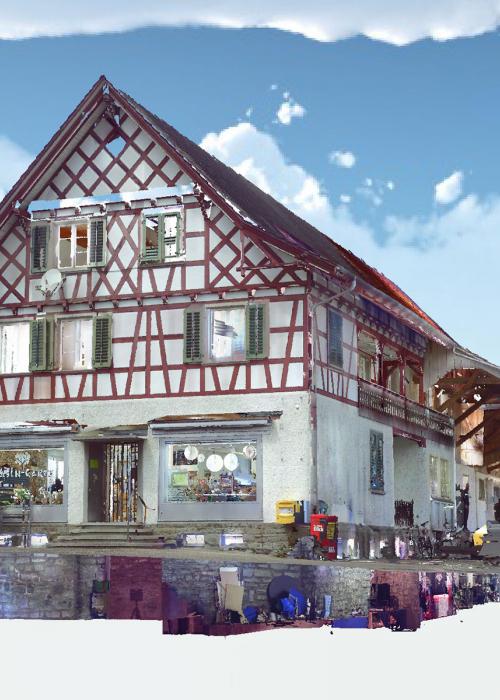 Wohn- & Gewerbeliegenschaft, Sicht von der Hauptstrasse