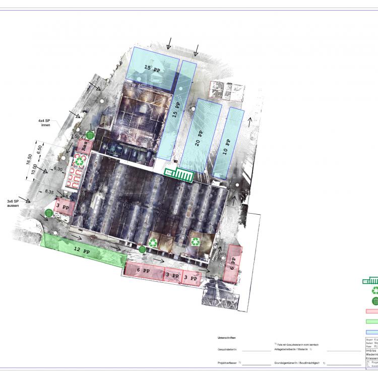 Parkplatzkonzept und Abfallkonzept