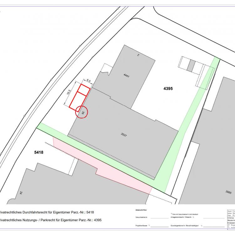 Grundstückkataster und Fahrtwegkonzept