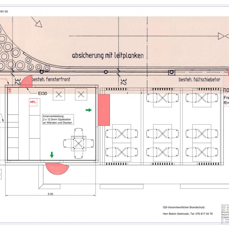 2D CAD Grundriss Brandschutzkonzept